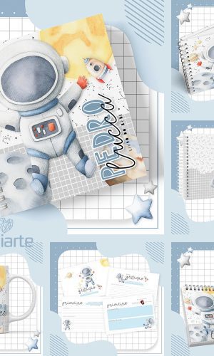 Combo Maternidade Astronauta Aquarela -Arquivo Digital