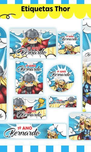 Etiquetas. Cadernos, Thor em Png e pdf