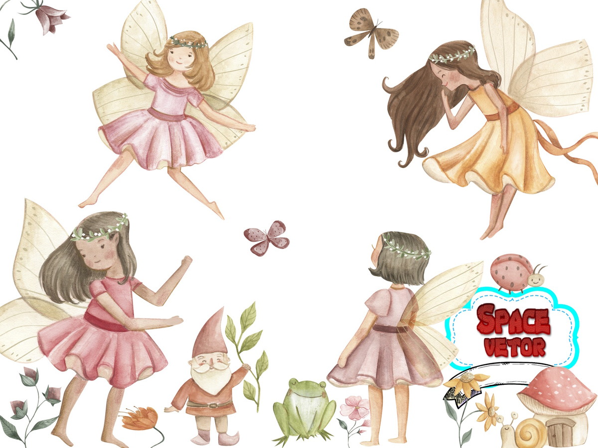 Fadas Aquarelas Kit Digital. Reef: 849