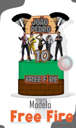 Free Fire -topo de Bolo Arquivo de Corte e Impressão