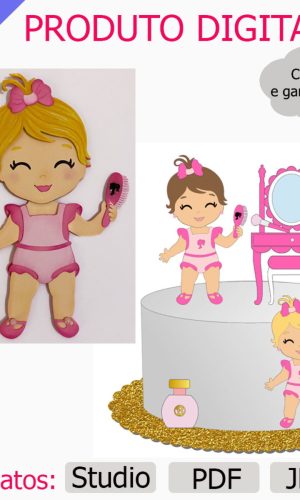 G1036- Arquivo Topo de Bolo Barbie em Camadas