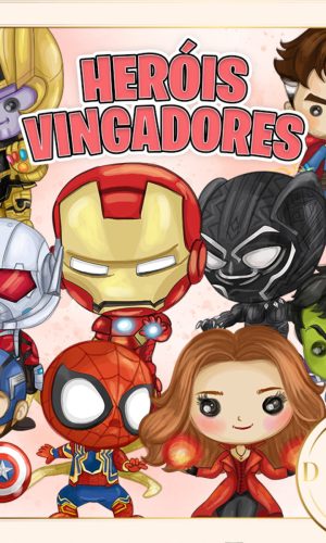 Heróis Homem Aranha Aquarela Vingadores Kit Digital
