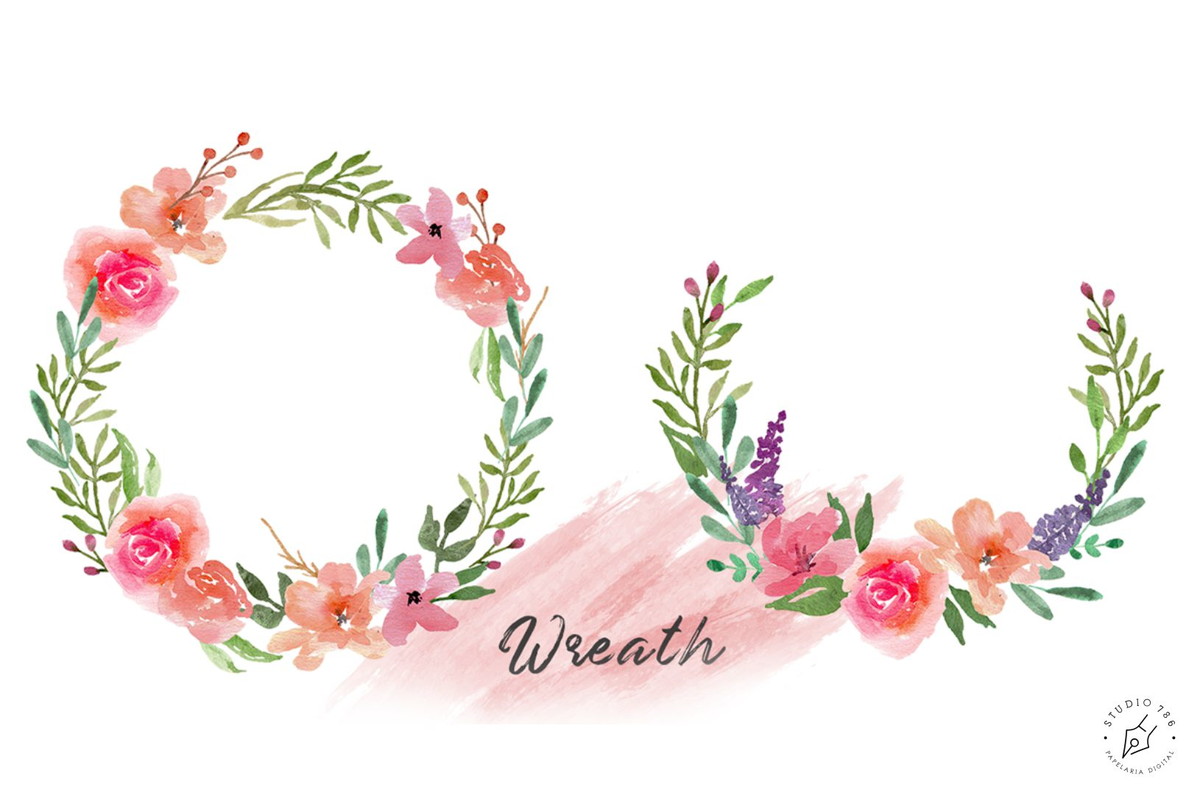 Kit 38 Elementos Digitais Floral Aquarela PNG - Cód. 127 - Imagem 3