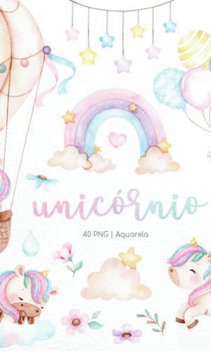 Kit Aquarela Unicórnio
