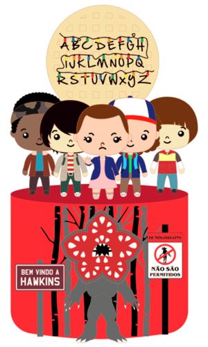 Kit C/ 5 Arquivo De Corte: Topo Stranger Things Cute 001