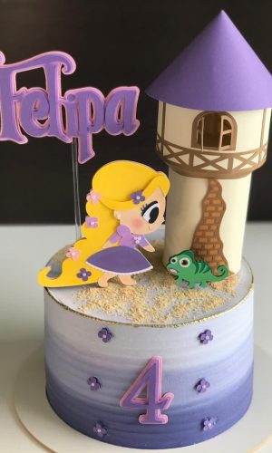 Kit c/ 5 Arquivo de Corte: Topo Torre Rapunzel Cute 001