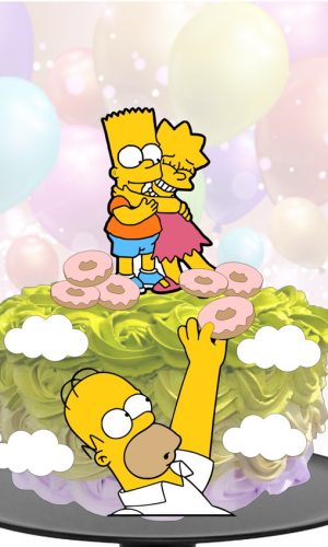 Kit C/ 5 Arquivos De Corte 12 - Simpsons Topo De Bolo Camada