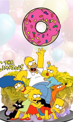 Kit com 5 arquivos de corte 11-SIMPSONS TOPO DE BOLO CAMADAS