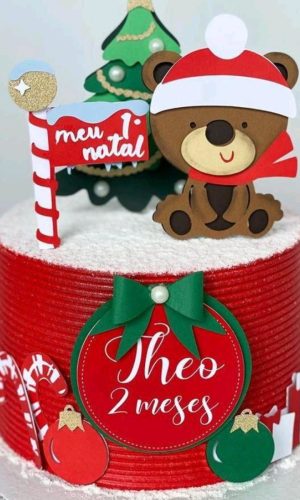 Kit com 5 arquivos de corte: 124-NATAL TOPO DE BOLO CAMADAS