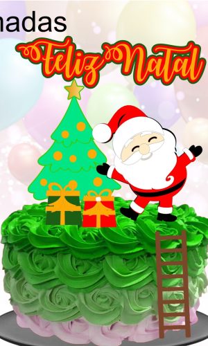 Kit com 5 arquivos de corte: 126-NATAL TOPO DE BOLO CAMADAS