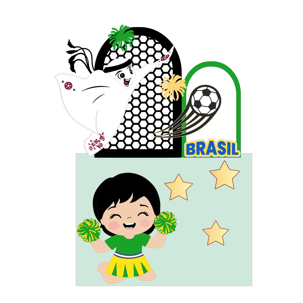Kit com 5 Arquivos de Corte: 23 - Futebol Topo de Bolo