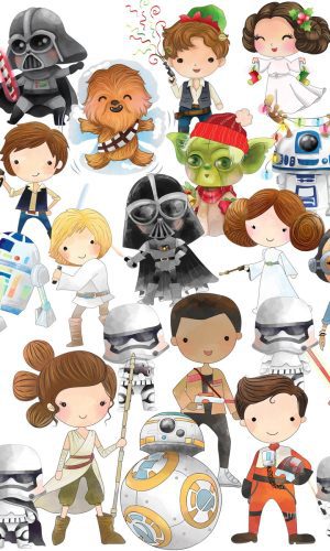 Kit Digital Star Wars Aquarela