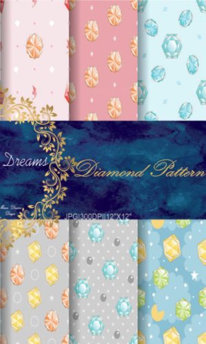 Kit Digital 10 Estampas Diamantes