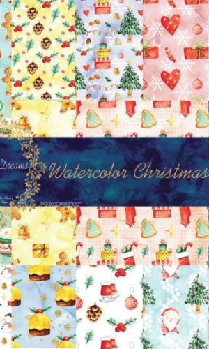 Kit Digital 14 Estampas Natal Aquarela