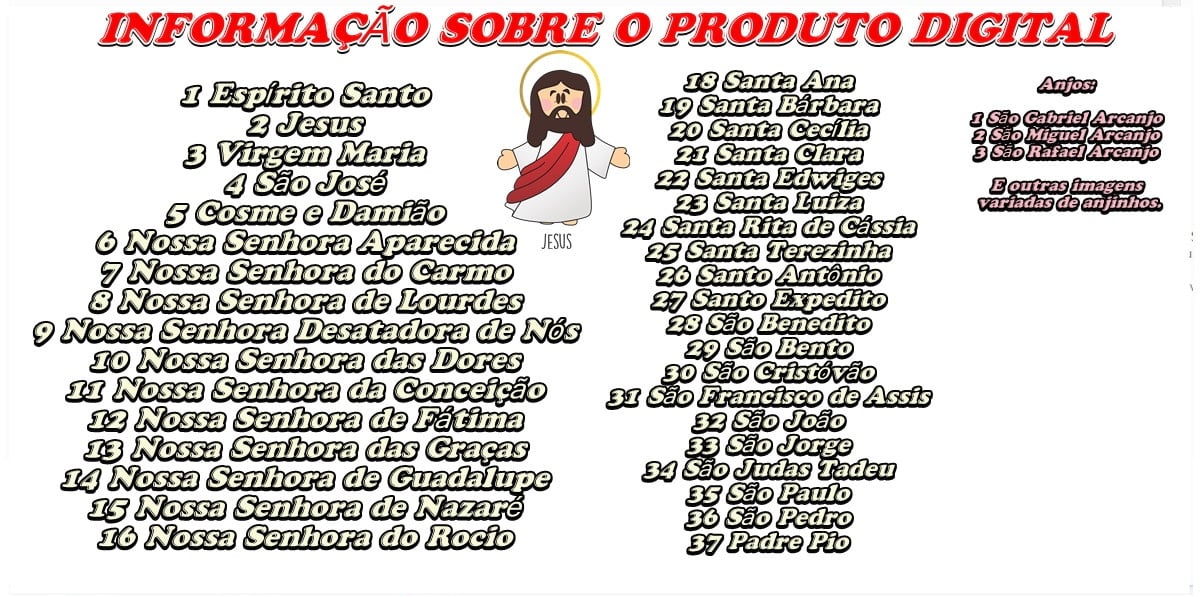 Kit Digital 37 Santinhos / Png e Vetor - Imagem 2