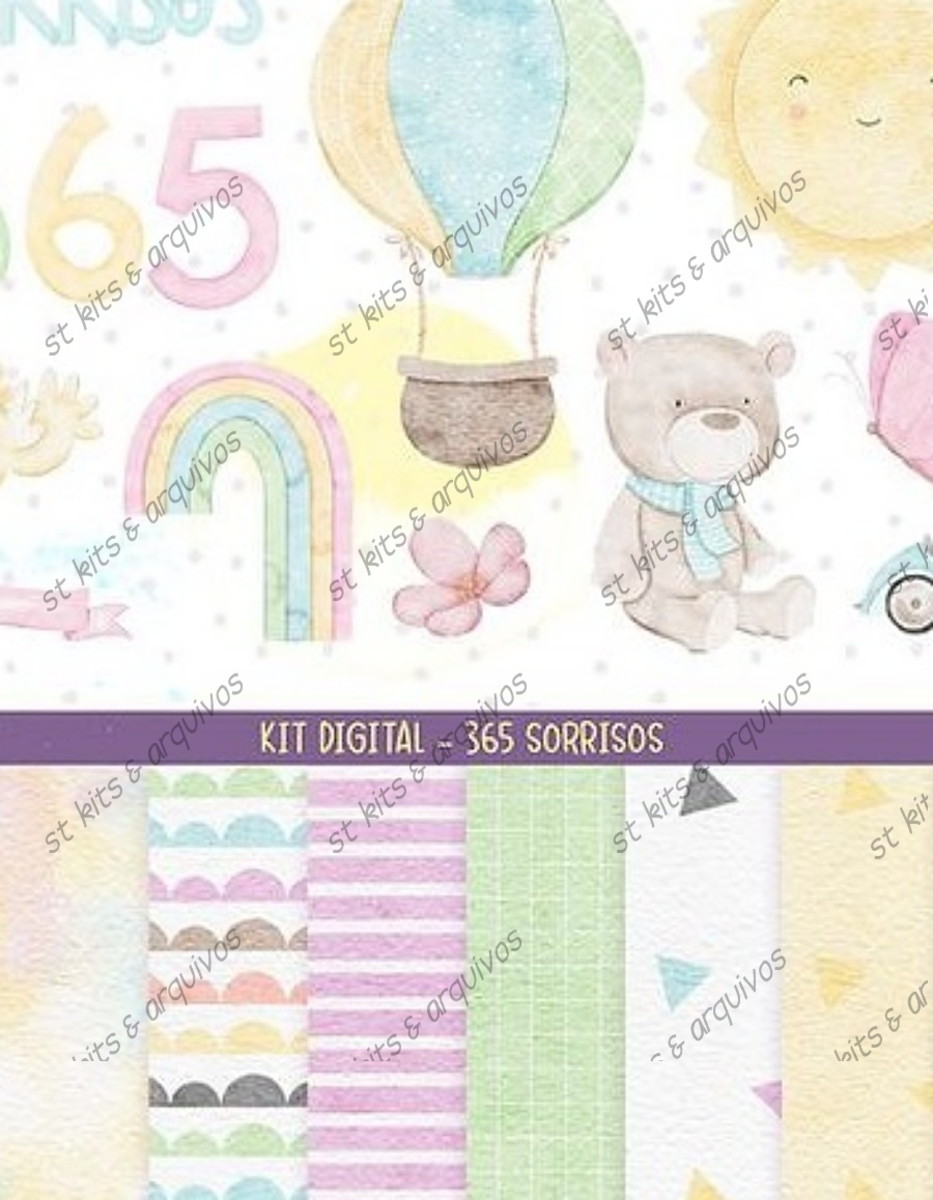 Kit Digital 365 Sorrisos em Aquarela