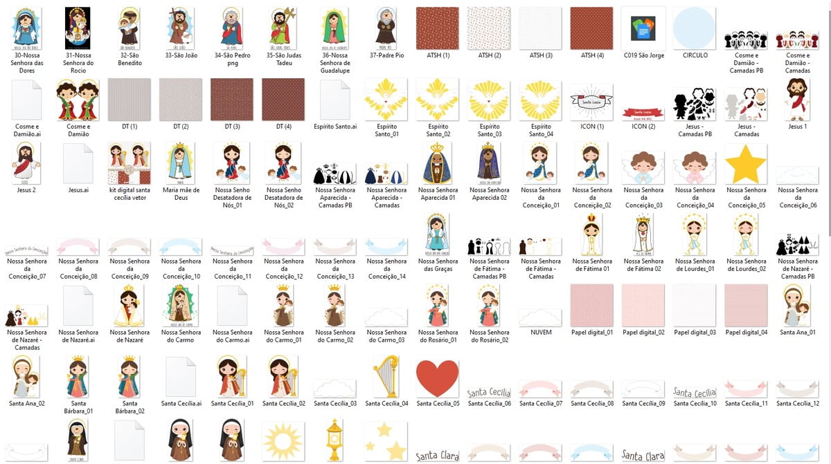 Kit Digital 37 Santinhos / Png e Vetor - Imagem 3