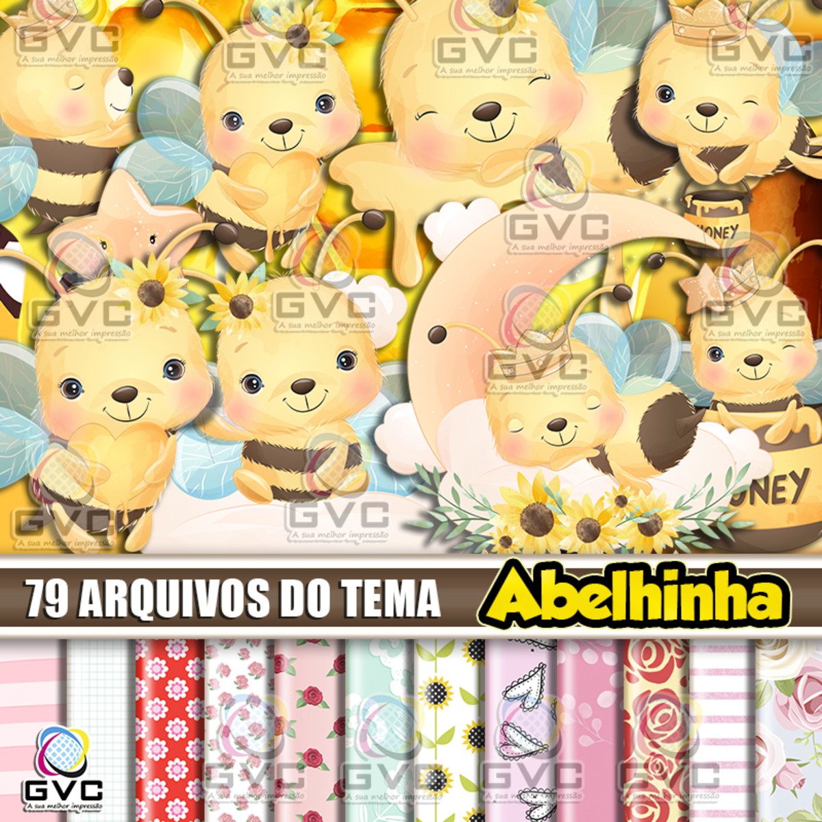 Kit Digital Abelhinha Aquarela