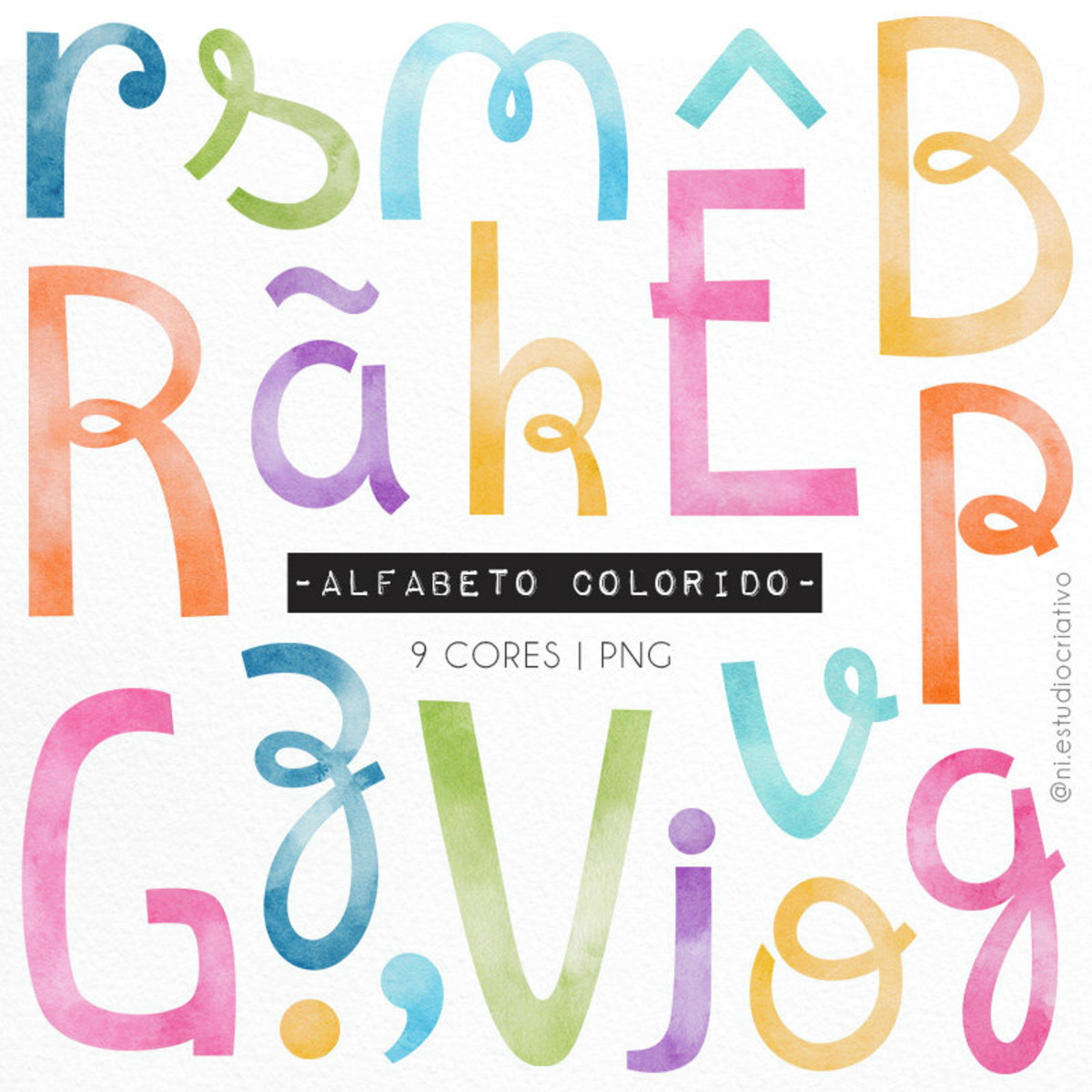 Kit Digital - Alfabeto Cute Aquarela (cod. 0312) - Imagem 2