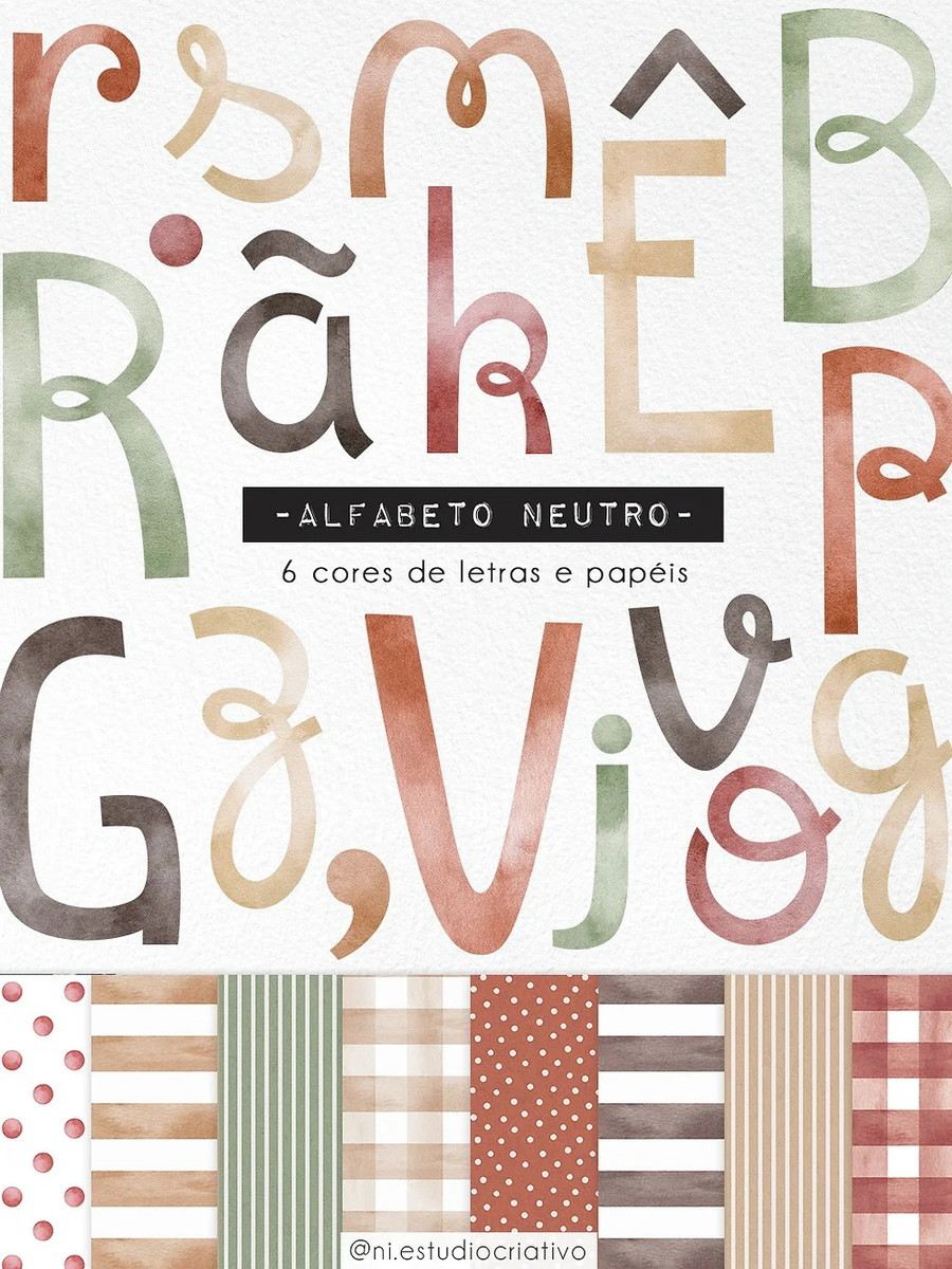 Kit Digital - Alfabeto Cute Aquarela (cod. 0312) - Imagem 3