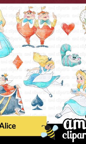 Kit digital Alice aquarela