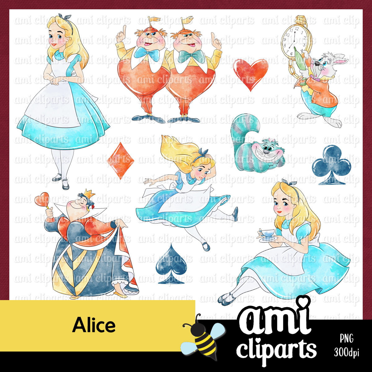 Kit digital Alice aquarela