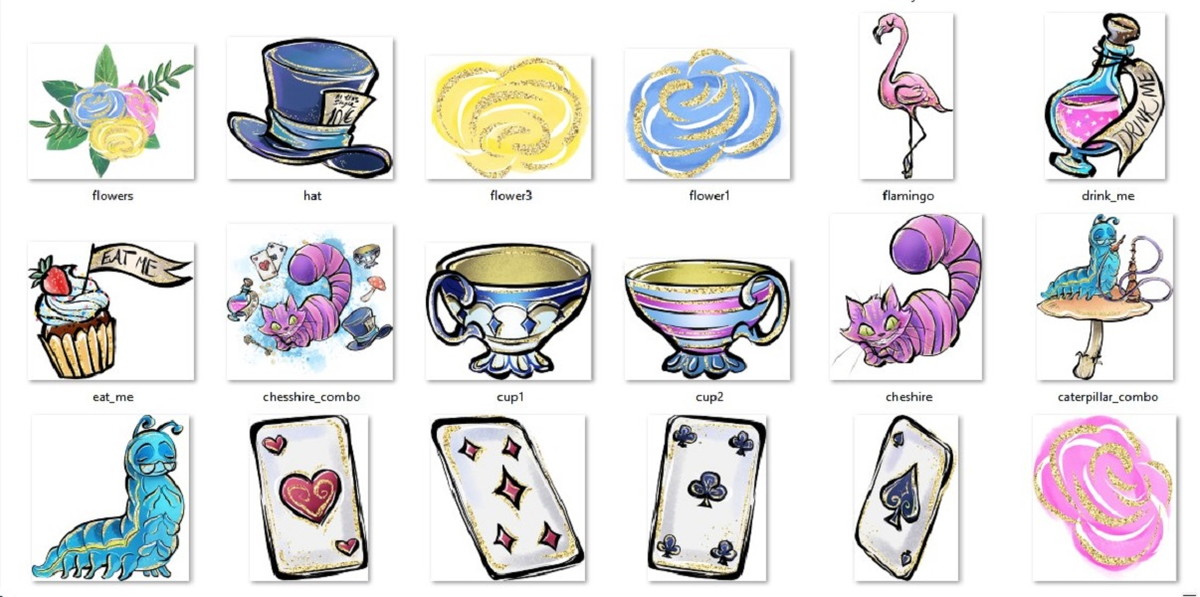 Kit Digital Alice no País das Maravilhas Aquarela - Imagem 4
