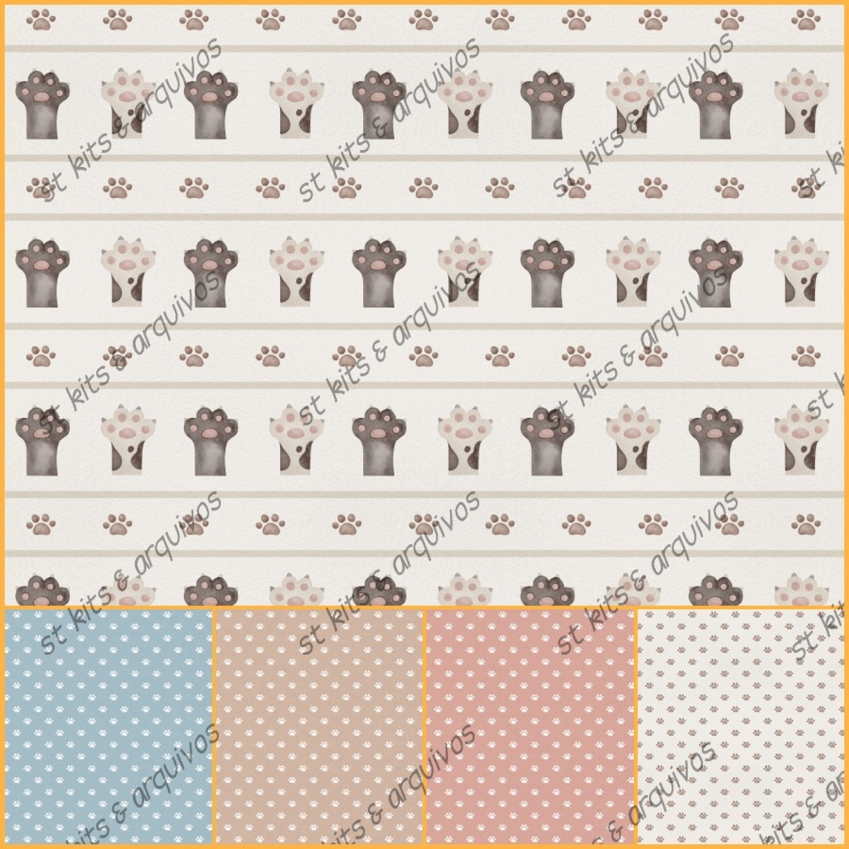Kit Digital Amo Gatinhos em Aquarelas + Printables - Imagem 3