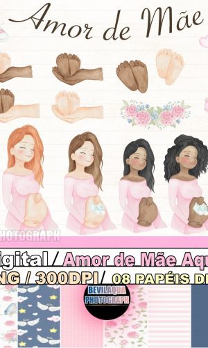 Kit Digital Amor de Mães Aquarela