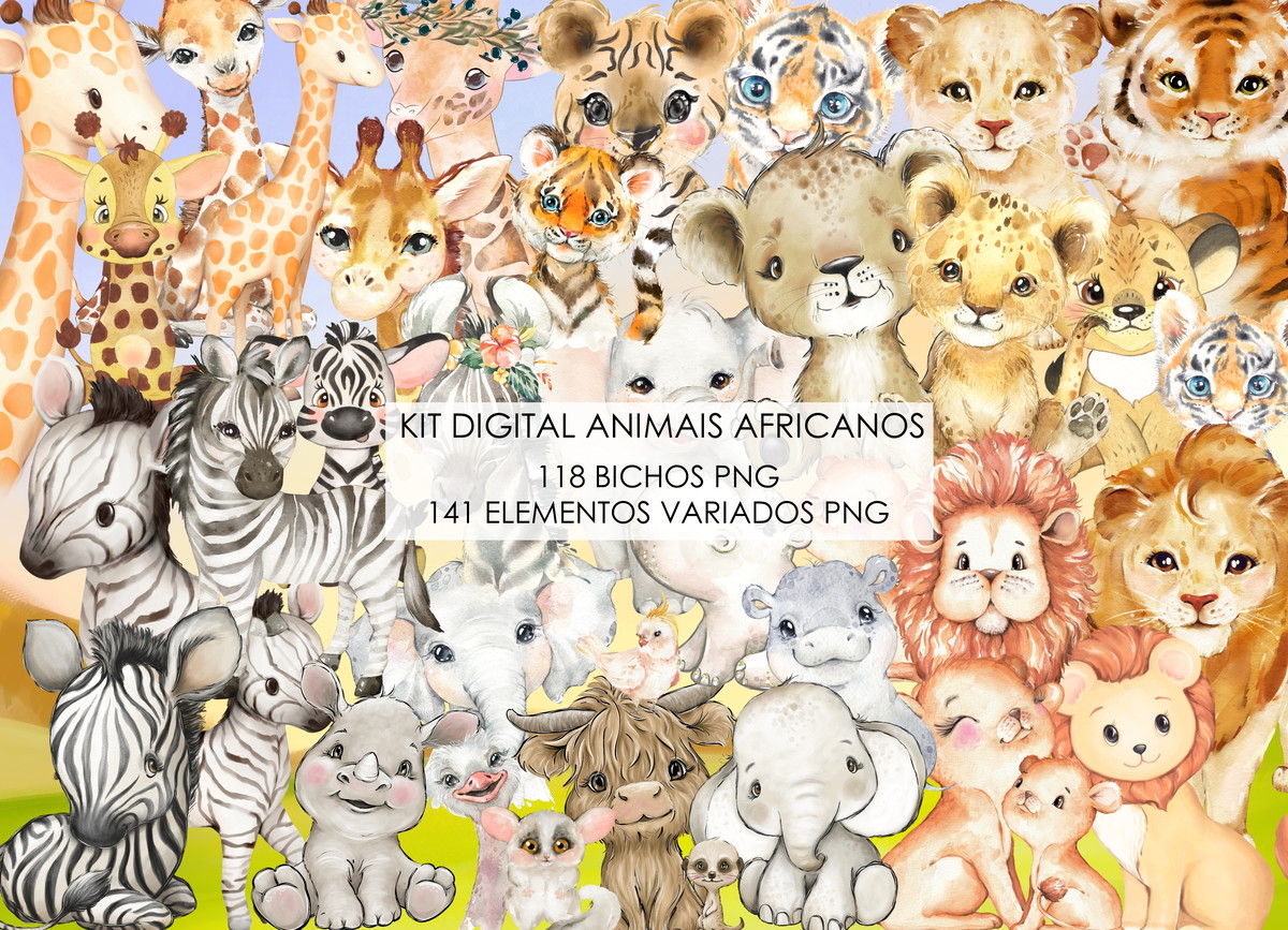 kit digital animais Africanos
