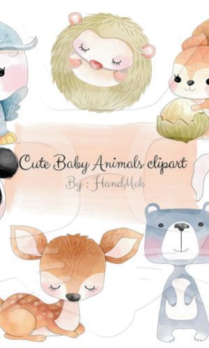 Kit digital animais aquarelado