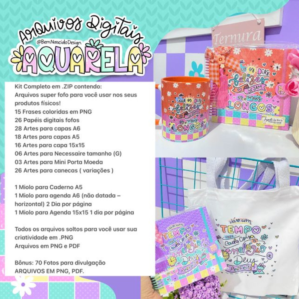 Kit Digital Aquarela - Imagem 3