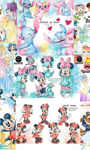 Kit Digital Aquarela Disney