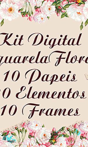 Kit Digital Aquarela Floral