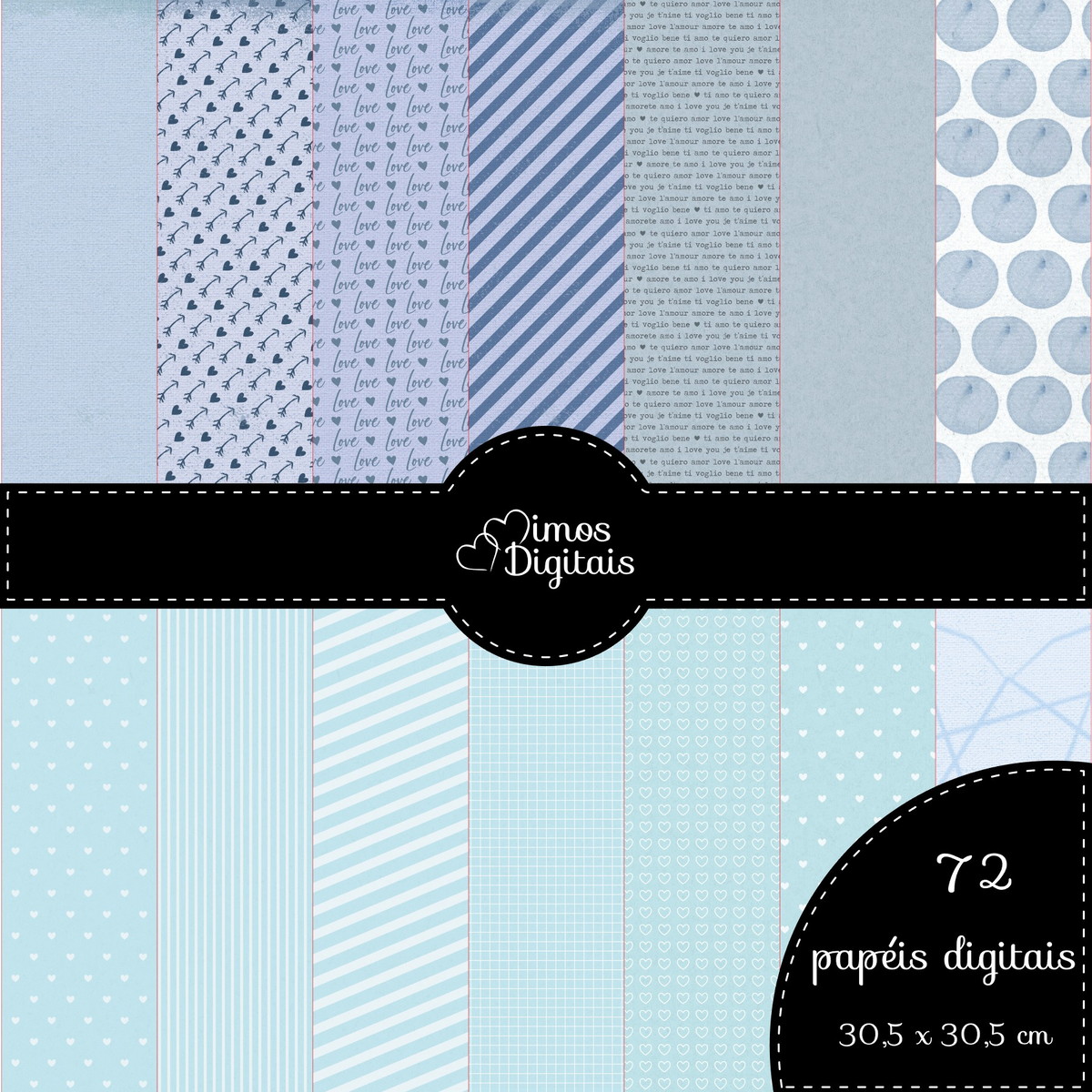Kit Digital Aquarela Azul - Imagem 3