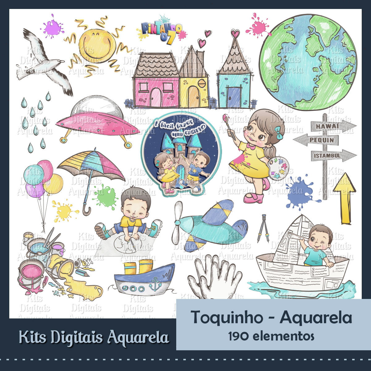 Kit Digital Aquarela Toquinho