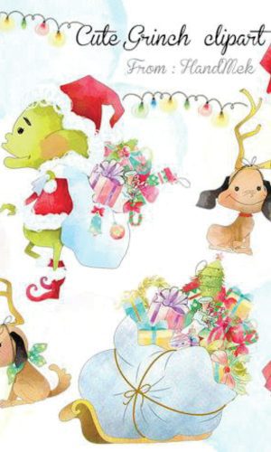 Kit digital aquarelado O Grinch