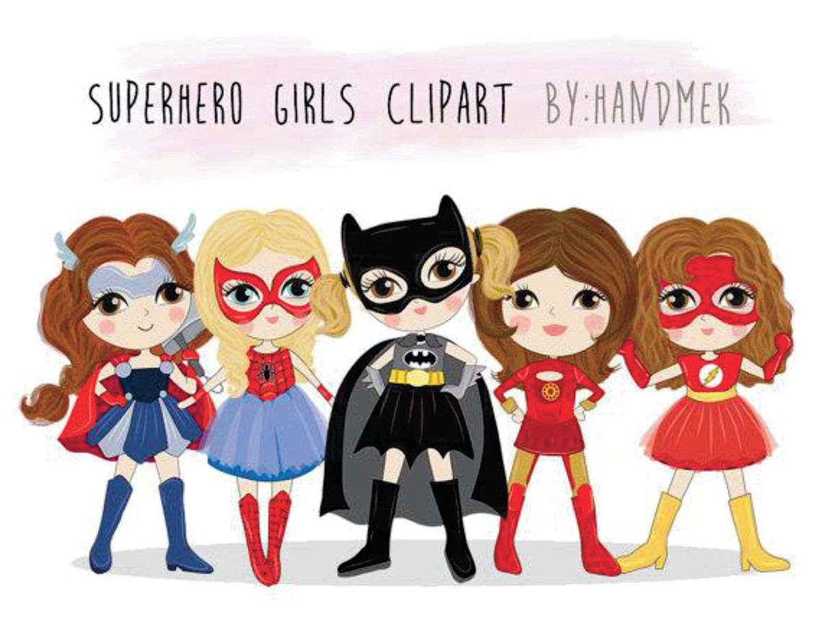 Kit digital aquarelado Super Heroínas 01