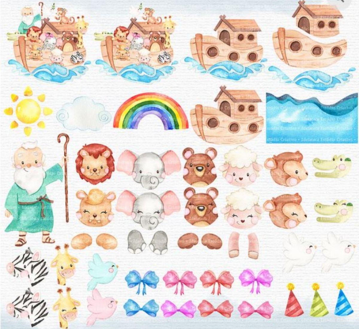 Kit Digital Arca de Noé Aquarela/+20kits Cod:3636 - Imagem 3