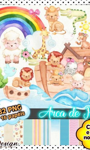 Kit Digital Arca de Noé Aquarela