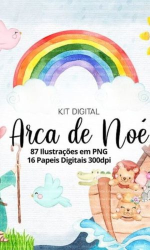 Kit Digital Arca de Noé Aquarelado #14
