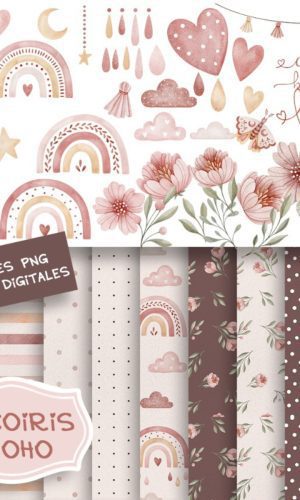 Kit Digital Arco - Iris Boho Aquarela (18)