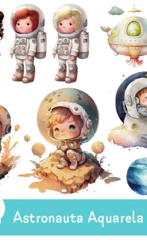 Kit Digital - Astronauta Aquarela 07