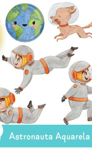 Kit Digital - Astronauta Aquarela 13