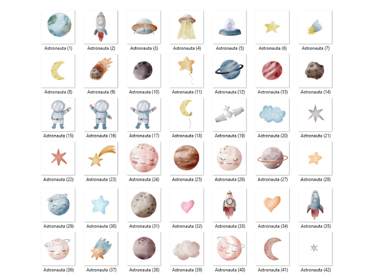 Kit Digital - Astronauta Aquarela 16 - Imagem 2