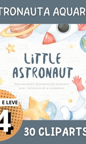 Kit Digital Astronauta Aquarela - Little Astronaut (every-s)