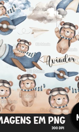 Kit Digital Aviador Aquarela