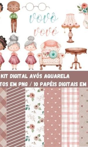 Kit Digital Avós Aquarela