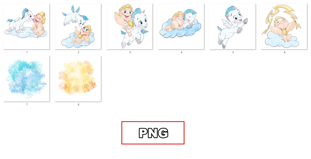 Kit Digital Baby Hercules Aquarela - Imagem 2