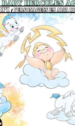 Kit Digital Baby Hercules Aquarela
